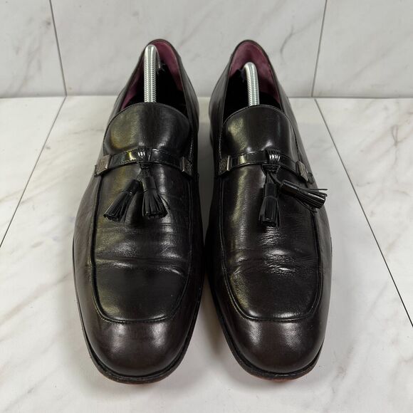 Mezlan Custom Novara II Mens Size 11 Black Leather Slip On Tassel Dress Loafers - Picture 4 of 8